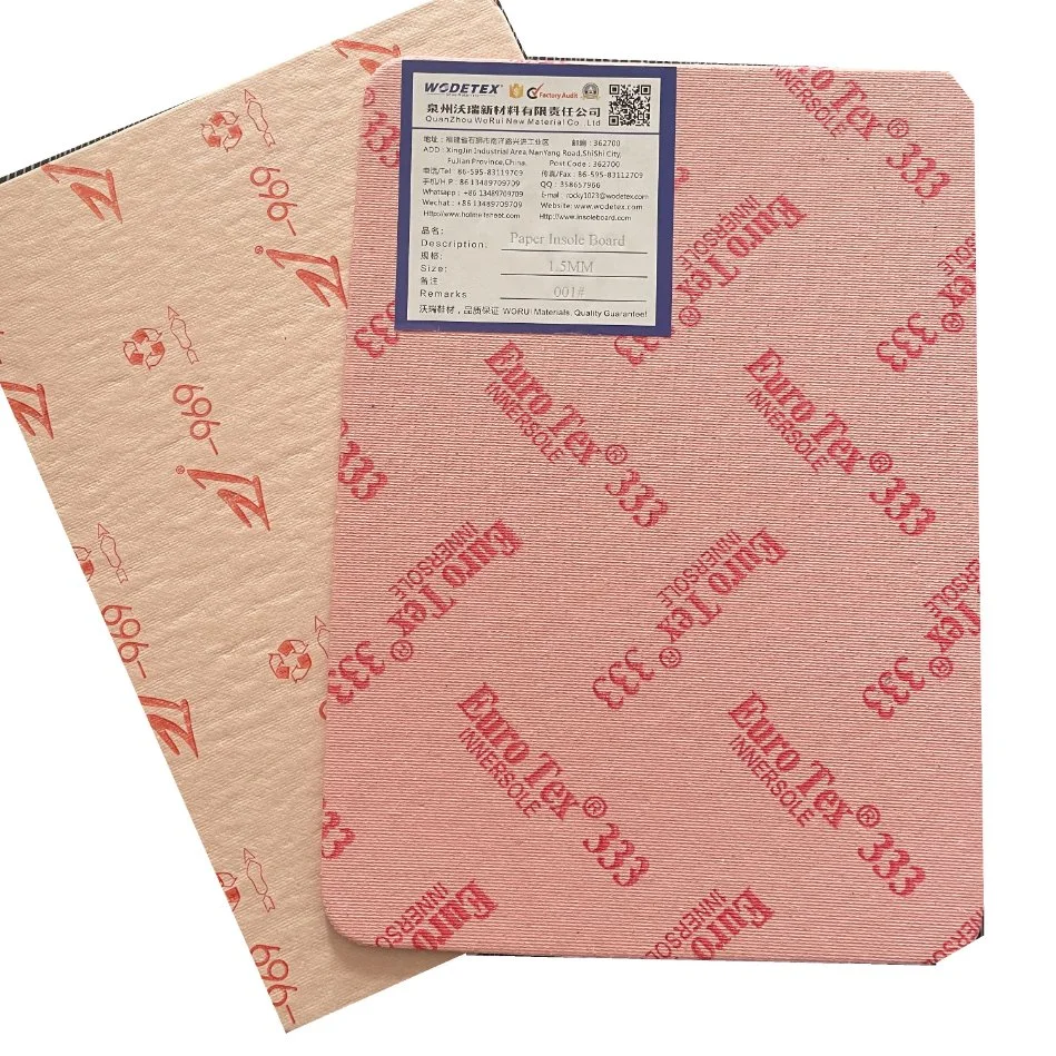 001 Paper Insole Board Cellulose Board 555 Shoe Insole Manufactured in China