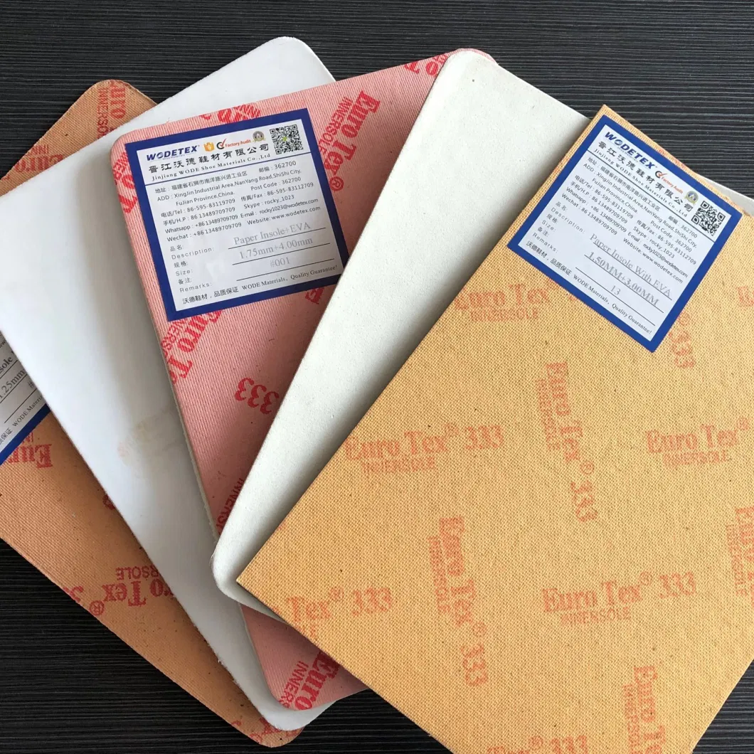 High Quality Paper Insole Board with EVA Cellulose Insole Laminated with EVA Foam