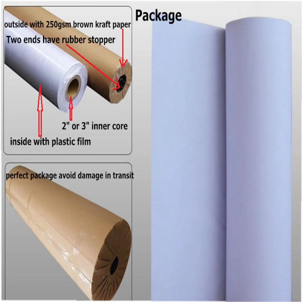 White Marker Paper Drawing CAD Plotter Paper for Printing 60GSM
