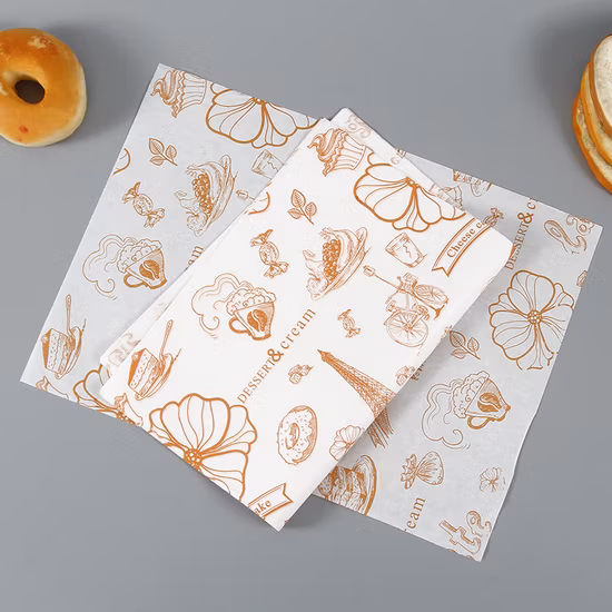 Custom Logo Printed Deli Meat Hamburger Frie Burger Sandwich Wrap Wax Food Wrapping Greaseproof Paper