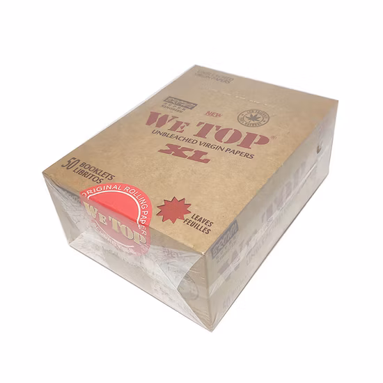 We Top Brand Rolling Papers OEM Unbleached Brown Natural Paper Smoking Custom Logo Available