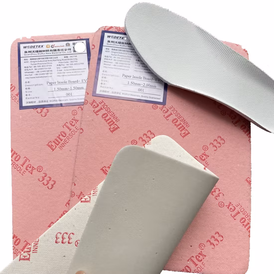 1.25mm 1.50mm 1.75mm Paper Insole Board with EVA Insert