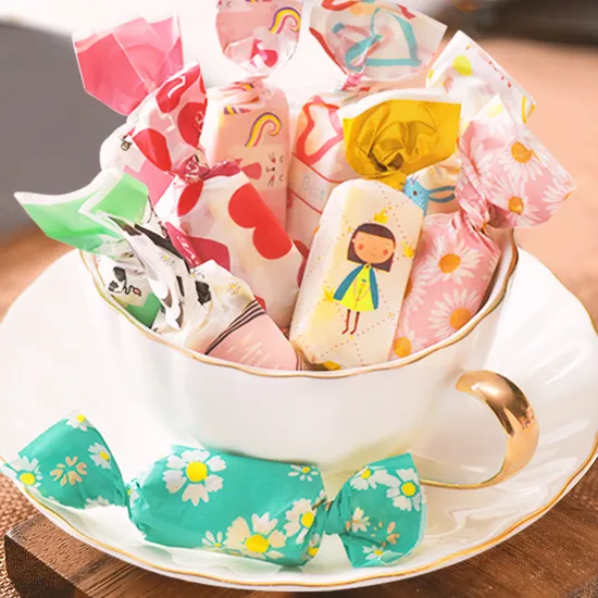 Lovely Printed Nougat Candy Chocolate Sweet Greaseproof Wax Wrapping Paper 