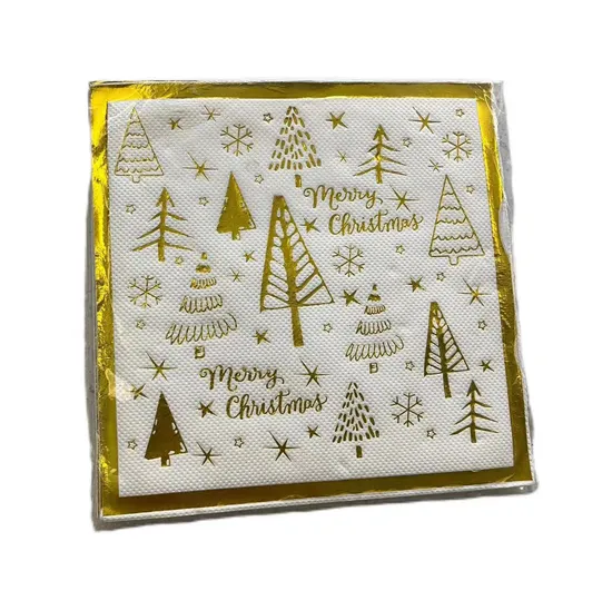 Manufacturers Custom 2/3ply Napkin Logo Dinner White Printed Serviette Tissue Paper Wedding Napkins 